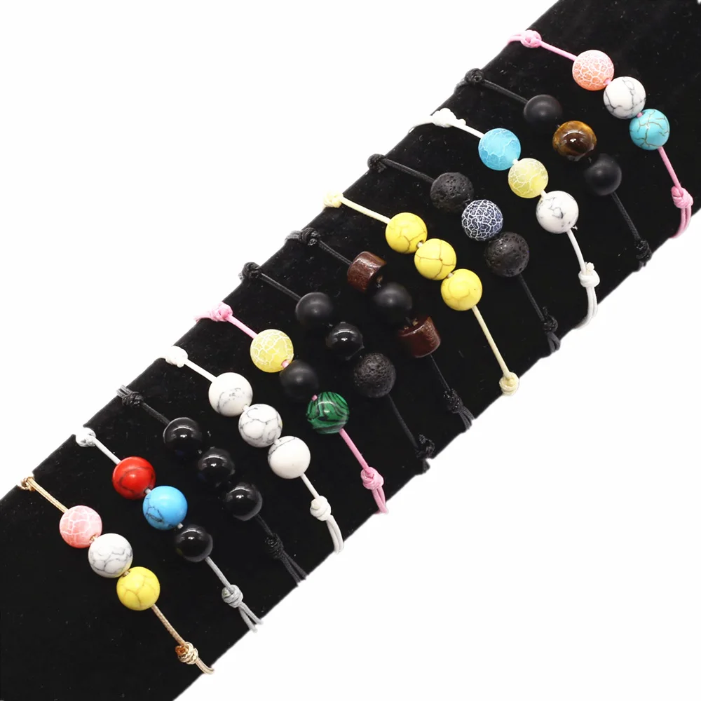 New Stone Beaded Boho Wish Couple Bracelet Anklet Rope Men Bracelets for Women Jewellery Accesorios Pulseras Mujer | Украшения и