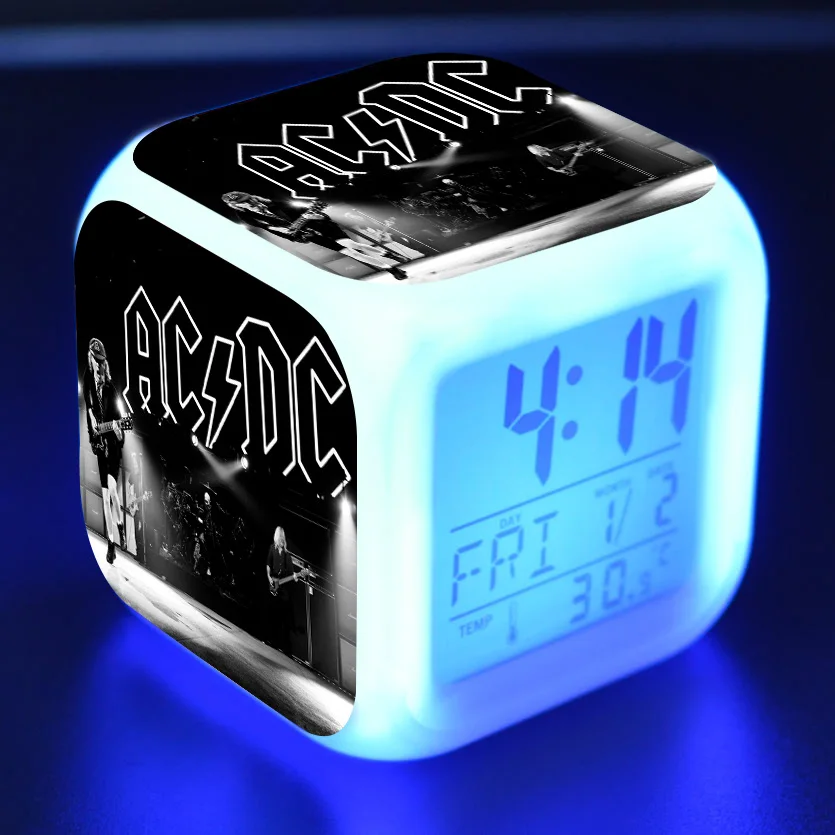Светло-серый Красочный Светодиодный светильник AC/DC фигурки настольные украшения будильник термометр AC DC Фигурки игрушки для детей - Цвет: Светло-серый