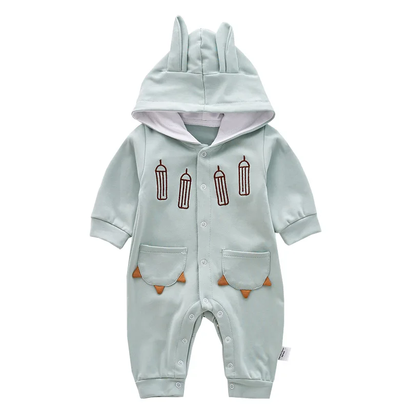 VTOM Autumn New Fashion Baby Rompers Newborn Cartoon Long-sleeved Jumpsuits Children Hooded Clothes For Boys And Girls | Детская одежда
