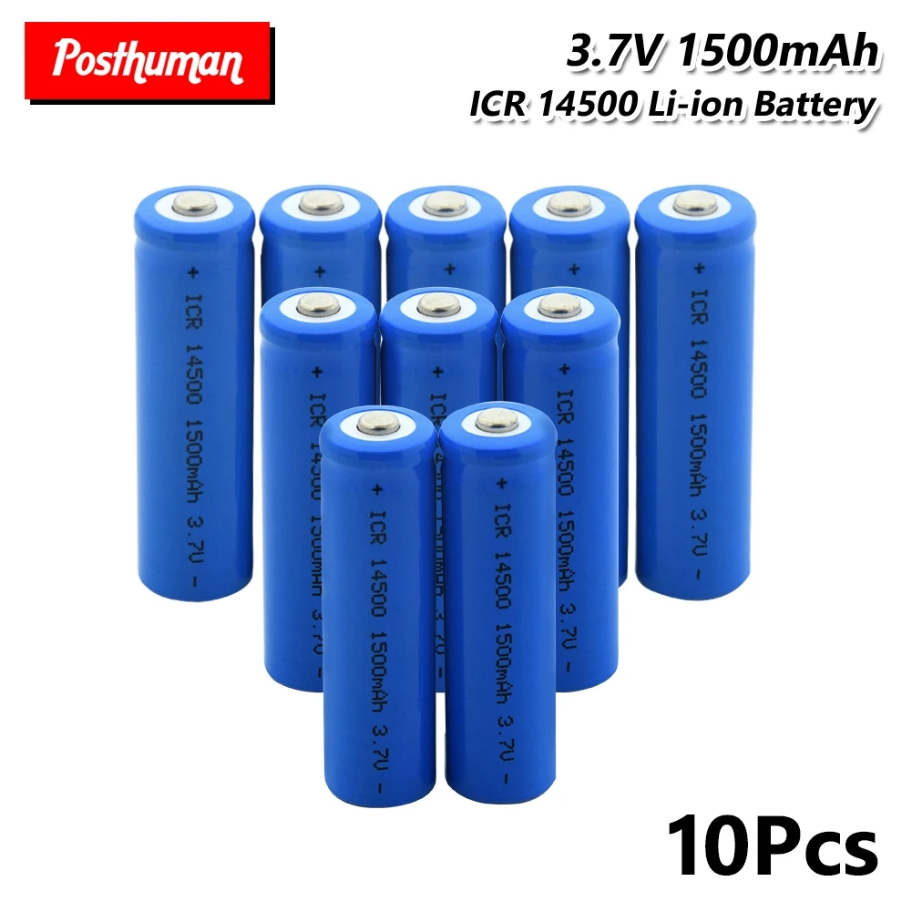 10 pieces 1/2/4/6/8/10 шт. ICR 14500 литий-ионный аккумулятор Перезаряжаемые батареи 3,7 V 1500 мА/ч, литий Батарея Замена для фонарь Мощность с фонариком - Цвет: 10 pieces
