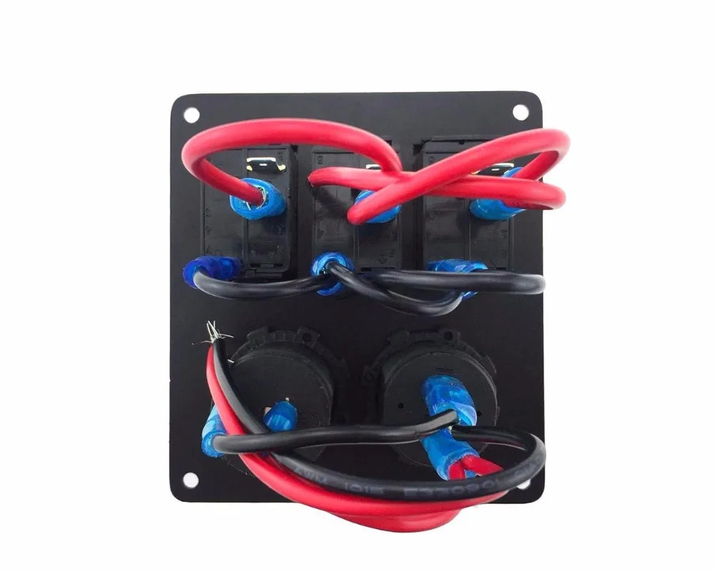 12V/24V 3 Gang кулисный переключатель Панель с Мощность гнездо 3.1A Dual USB Wwiring Наборы и