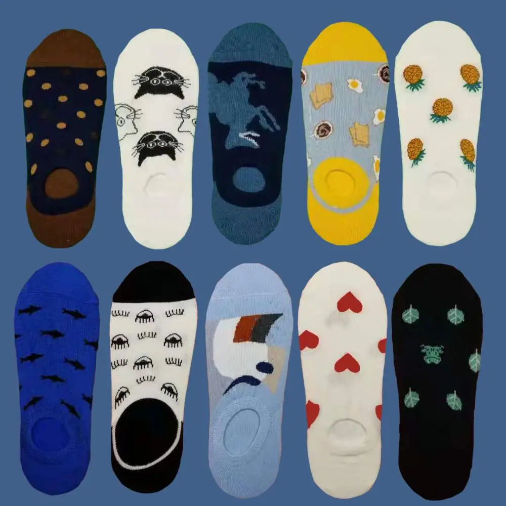 

women cotton cute cartoon summer socks heart cat fruit socks creative novelty dinosaur funky socks happy funny teen no show sock