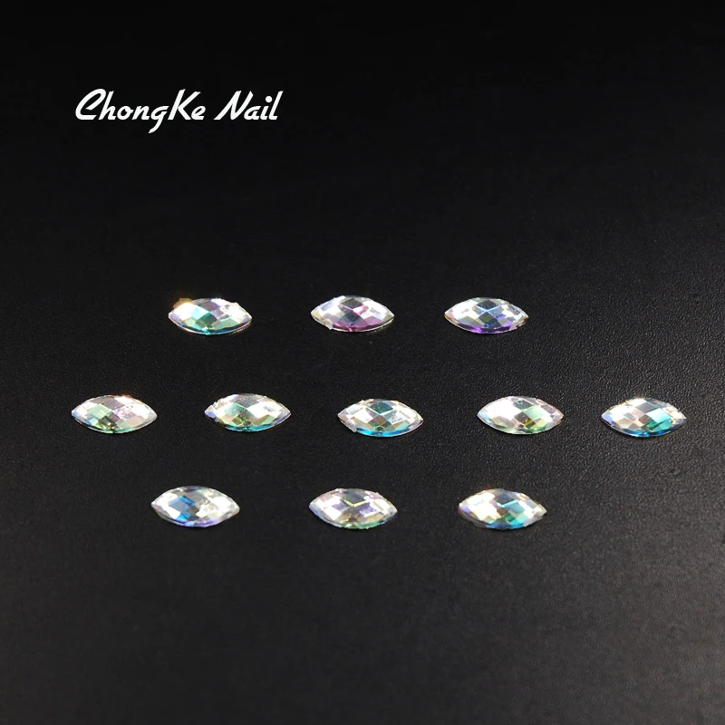 Высокое качество ногтей кристально чистый AB конский глаз дизайн Акриловые