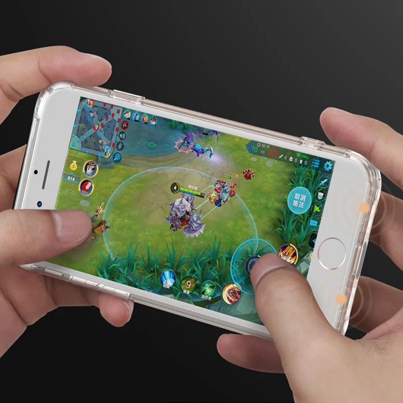 Полная защита противоударный ТПУ силиконовый чехол для iPhone 8 7 6 6S Plus Прозрачный