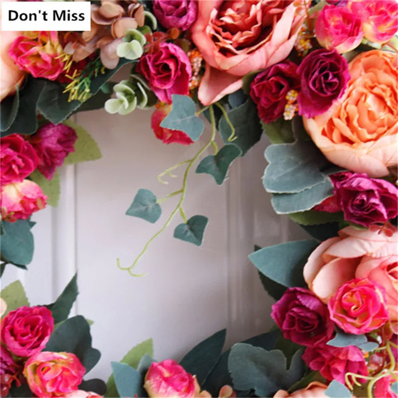 

Farmhouse Decor Flowers Wreath Christmas Wreath Door Decoration Easter Simulation Flowers Garland Corona De Navidad Para Puerta
