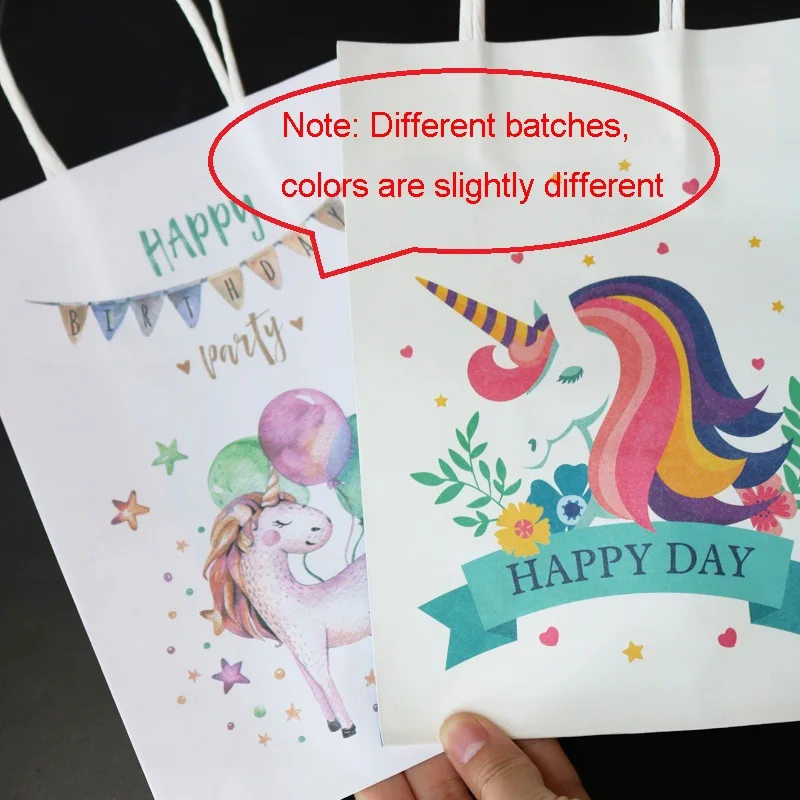10pcs Unicorn Paper Bag Flamingo Gift Bags Wedding Candy Birthday Party Decoration Shopping with Handle |