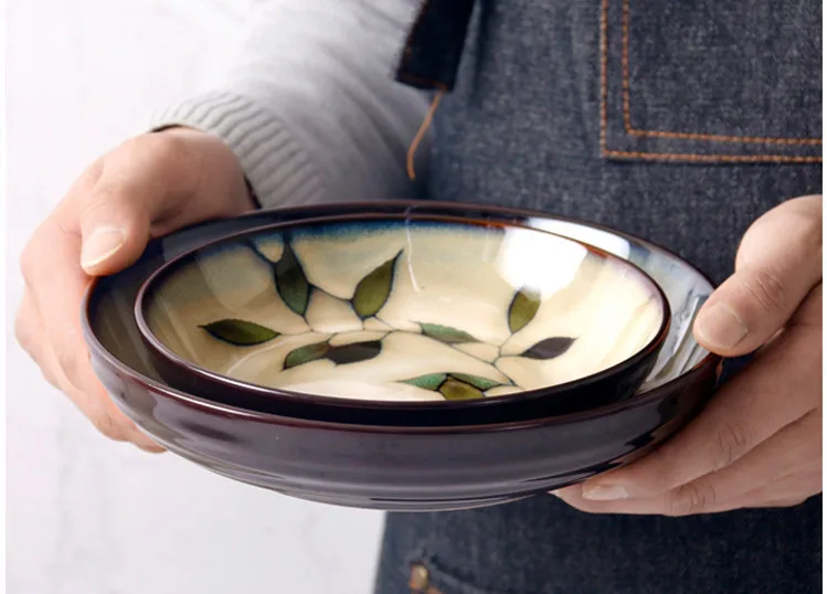 New Japanese and Korean ceramic tableware creative hand-painted plate rice bowl soup bowl noodle bowl salad bowl water cup