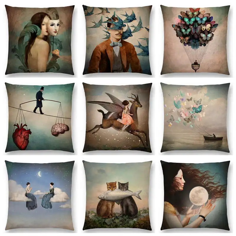 

Elegant Lady Lovely Girl Shakespeare Plays Fantasy Painting Heart Free Wish Sea Dream Hope Cushion Cover Sofa Throw Pillow Case