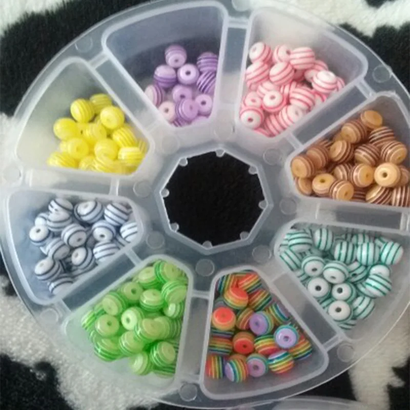 FUNIQUE DIY бусы ювелирные изделия 500 шт Смешанная полоса Смола бусины Круглые для