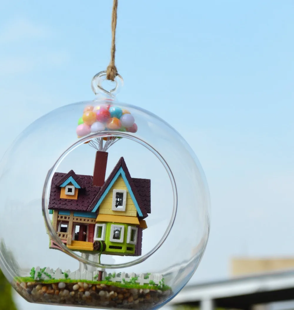 Кукольный дом DIY Стекло мяч Куклы houseswooden ручной работы миниатюрный кукольный домик Игрушки для девочек подарок на день рождения Летающий cabin Destiny B006