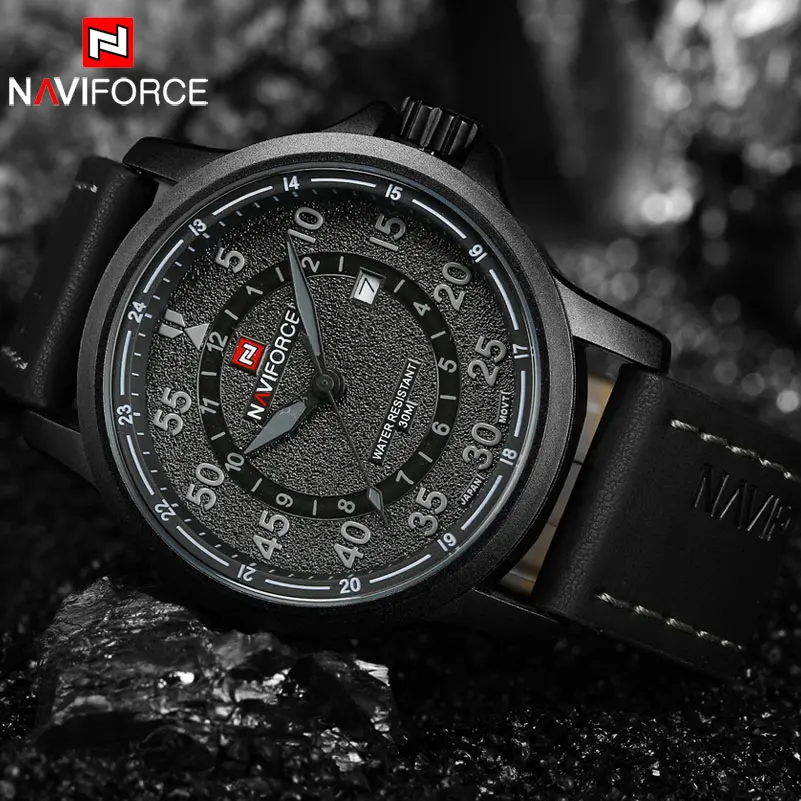 Часы наручные NAVIFORCE Мужские кварцевые спортивные водонепроницаемые аналоговые с