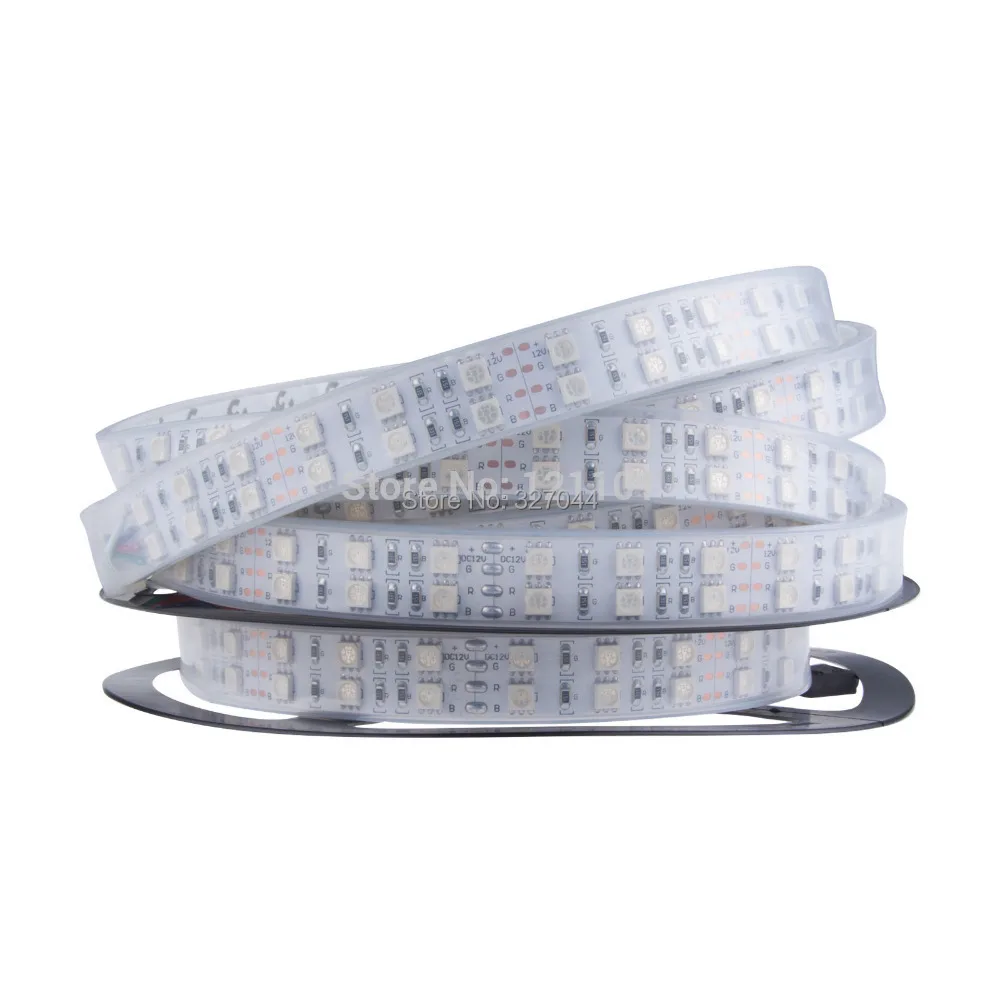 

5M Warm Cool white RGB double led strip 5050 waterproof IP67 120led/m Casing Tube Led Diode Tape strip with150W Power Adapter