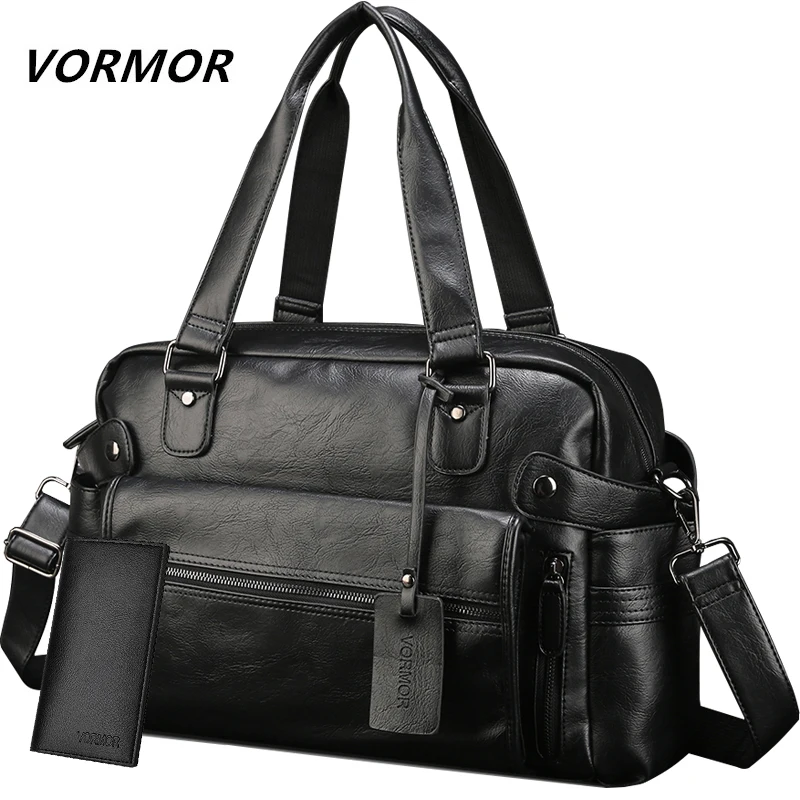 Мужская Дорожная сумка VORMOR Модный деловой портфель для ноутбука 2019|leather bag|leather