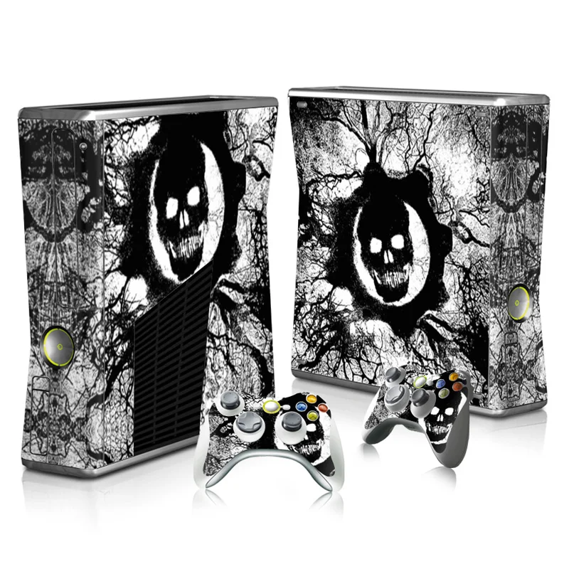 Для xbox 360 slim наклейка для xbox 360 slim Виниловая наклейка для xbox 360 тонкий стикер кожи и 2 наклейки контроллера- 3077