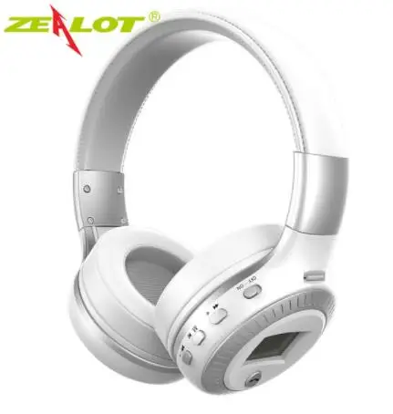 White ZEALOT B19 Bluetooth наушники с микрофоном стерео Бас гарнитуры для iphone мобильный компьютер беспроводные наушники с fm-радио - Цвет: White