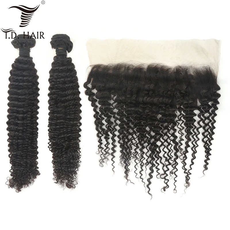 TD HAIR перуанские курчавые вьющиеся человеческие волосы пучки с естественной