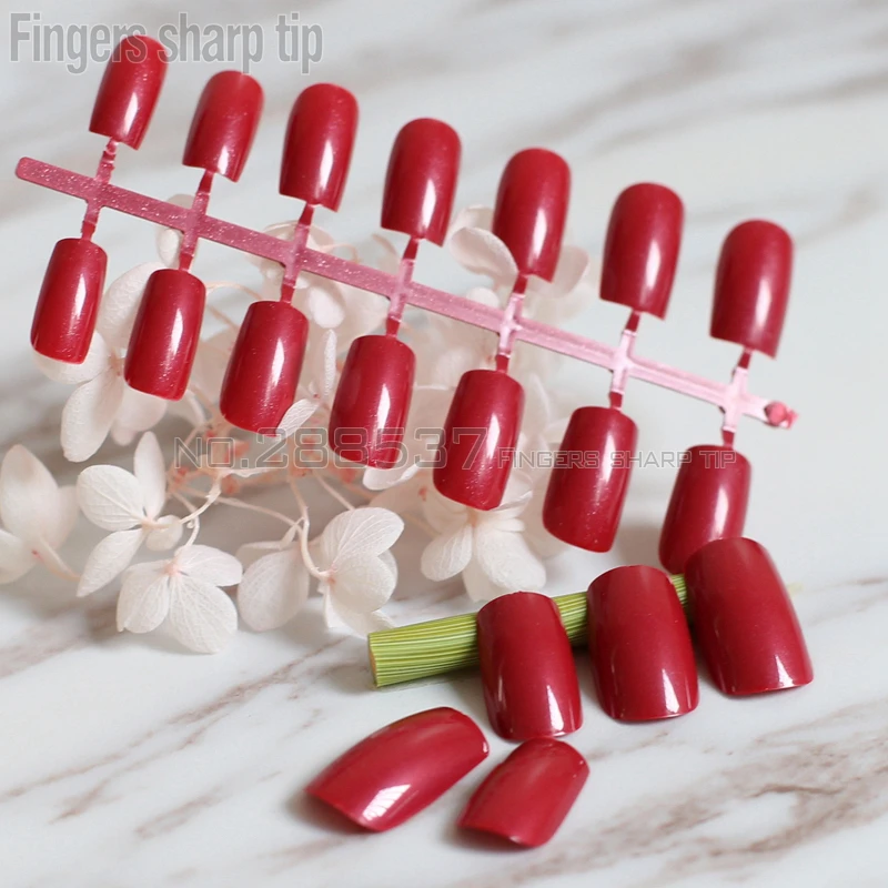 Новинка 2017 популярный товар насыщенные красные длинные квадратные однотонные