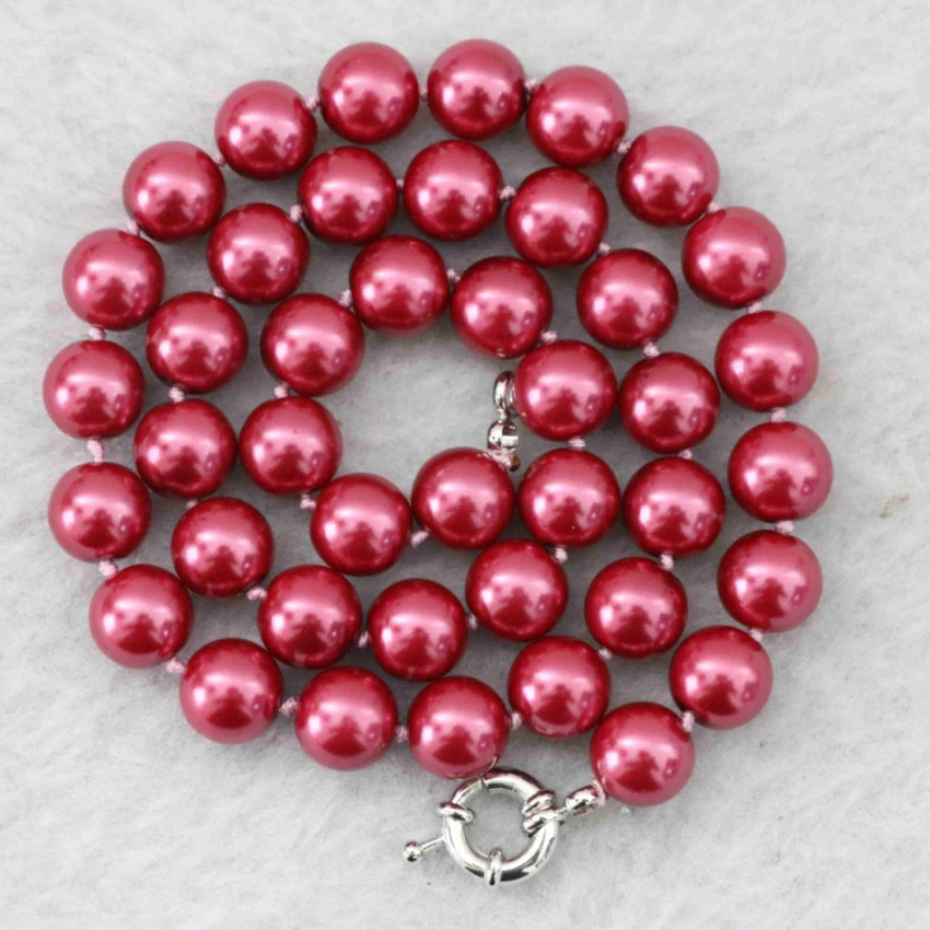 

4 color shell simulated-pearl beads chain necklace for women 8mm 10mm 12mm 14mm elegant chain choker elegant jewelry 18inch B637