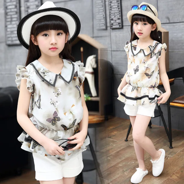Детский летний комплект одежды для девочек новый Комплекты 4-14 лет Детские