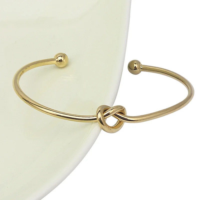 2017 простой Узел Браслет-манжета манжетой золотой браслет для Для женщин оптовая
