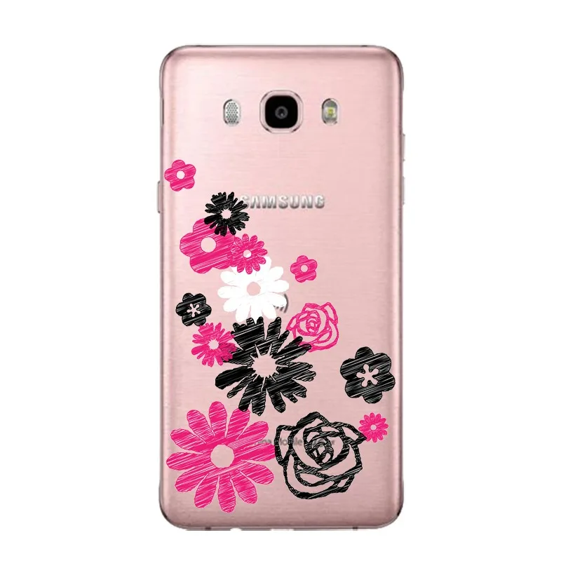 Розовый мягкий прозрачный чехол для телефона из ТПУ Samsung J3 J5 J7 S6 S7 S8 note8 A3 A5 C7 J2prime с