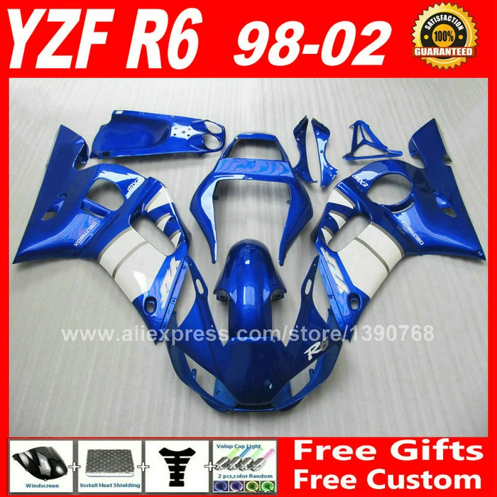 Комплект обтекателей на заказ для YAMAHA R6 1998 2002 1999 2000 2001 пластиковые детали 98 99 00 01 02