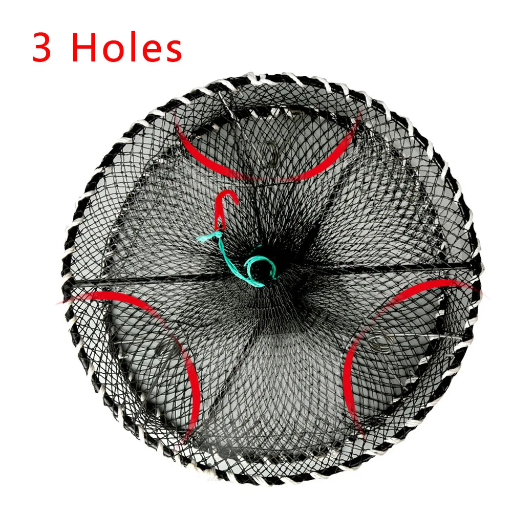 Усиленная Автоматическая рыболовная сеть с 3 отверстиями клетка для креветок