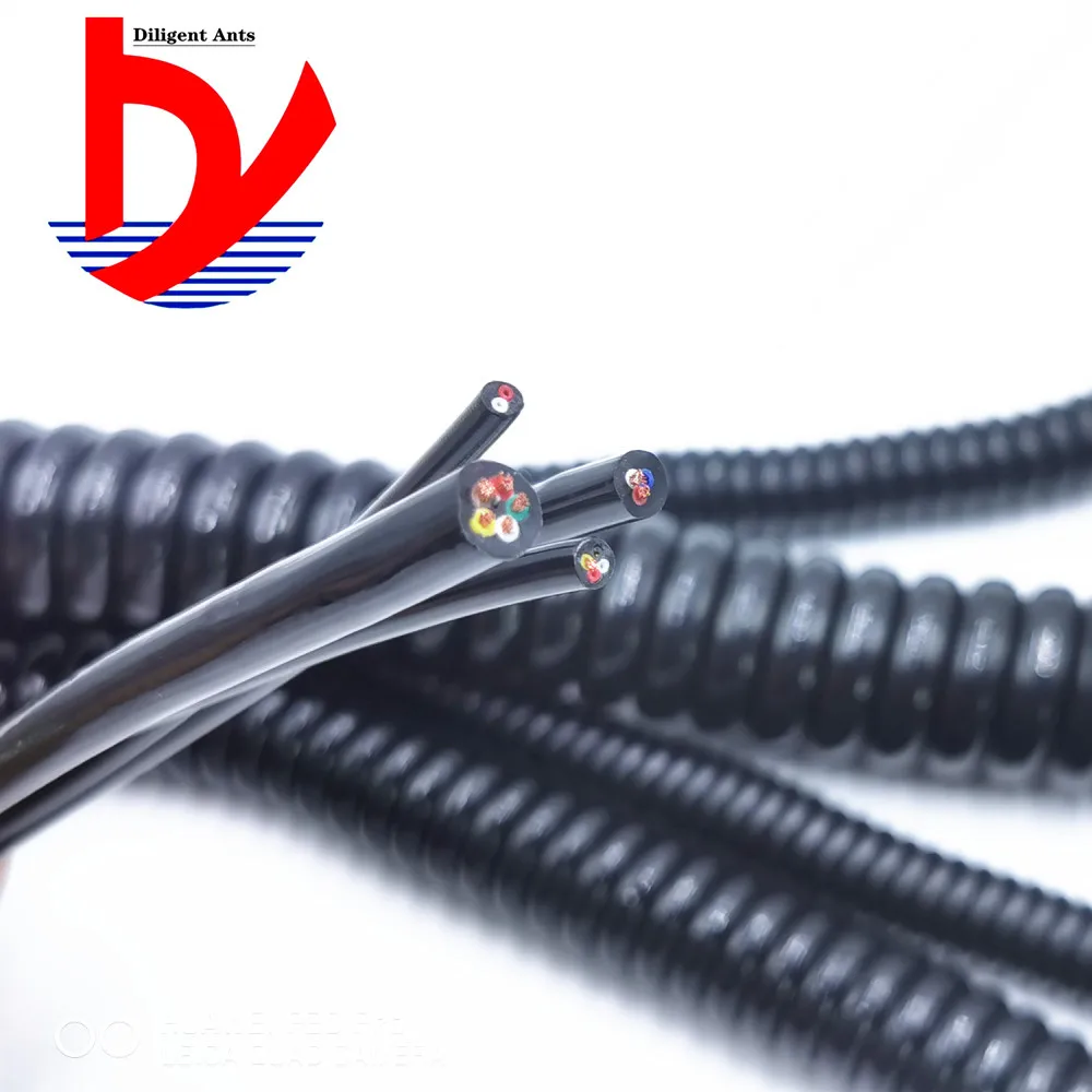 Пружина спиральный провод и кабель 6 ядер 8 ядер 24AWG 20AWG 2,5 м 5 м 7,5 м черный шнур питания Расширяемый провод