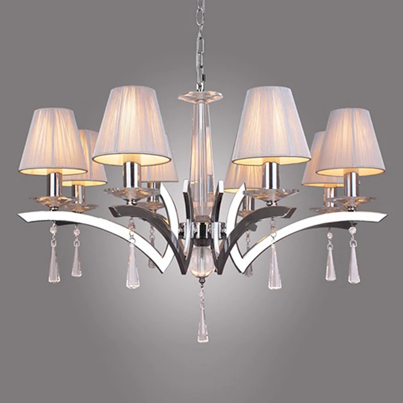 

New Comtemporary Crystal Chandelier Hanging Fixture In 8 Lights For Bedroom Living Room Dinning Room Lamp PL438