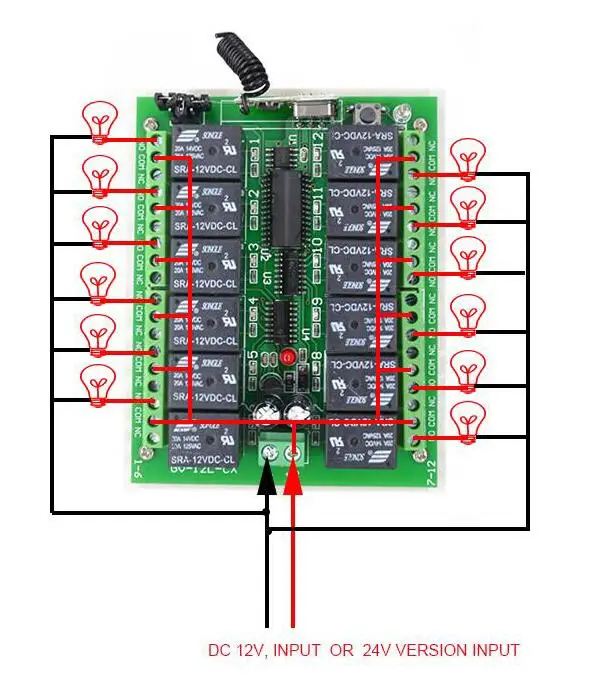 DC 12V 24V 10A 12 CH 12CH Радиоуправляемый Лер RF беспроводной пульт дистанционного