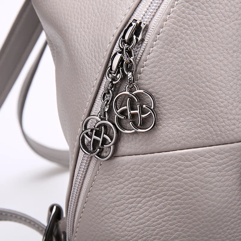 HONG Модный женский рюкзак из натуральной коровьей кожи сумка через плечо для