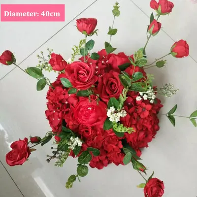 D5 40cm Свадебный дорожный свинцовый розовый ряд цветов, Свадебный знак на сцене, искусственный цветок, украшение для дома, праздника, праздника - Цвет: D5 40cm