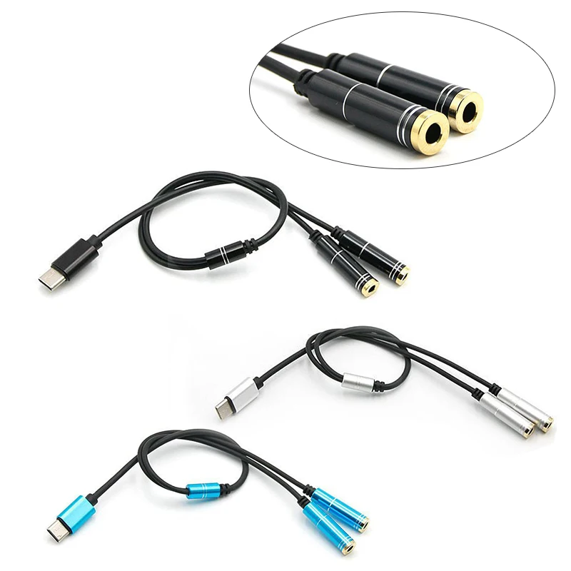 Адаптер Usb Type C для наушников Универсальный адаптер c 2 в 1 Зарядка зарядки 3 5 пара