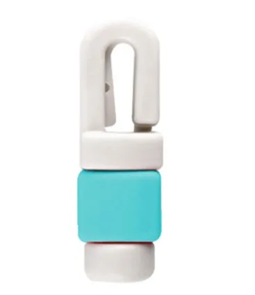 Милый мультяшный замок наушники намотки Зарядное устройство USB кабель Saver протектор провод для наушников защита рукав провода крышка для Apple Android - Цвет: Синий