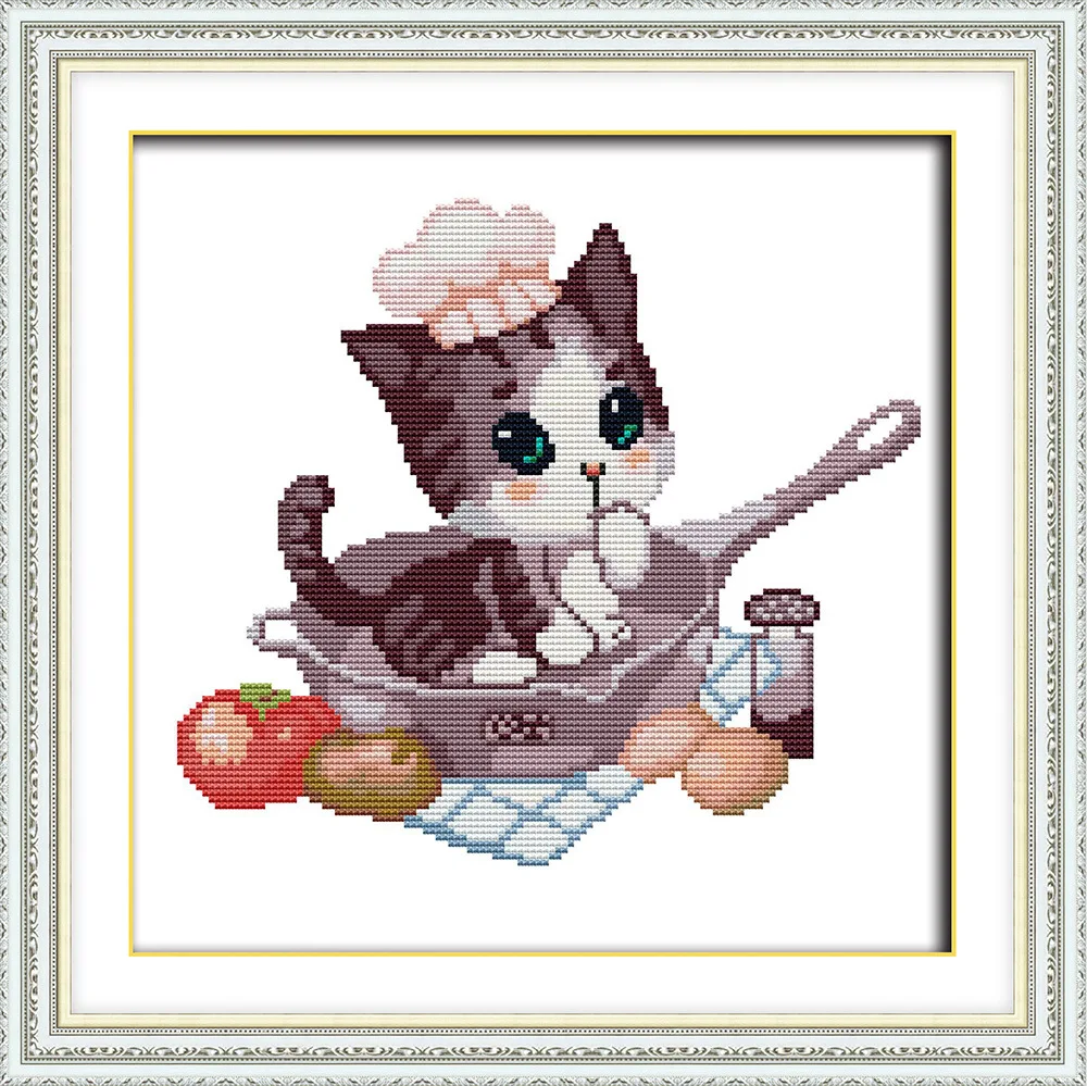 Набор для вышивки крестом Joy Sunday Kitty ручная работа с графикой | Дом и сад