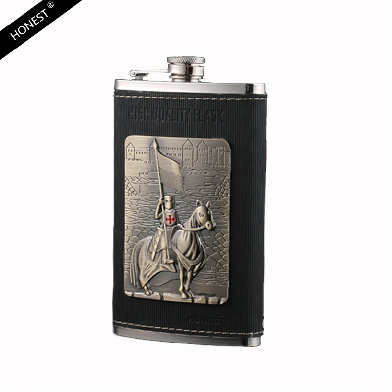 Роскошная фляга класса 10 унций из нержавеющей стали фляжка в стиле Рыцарь смерти