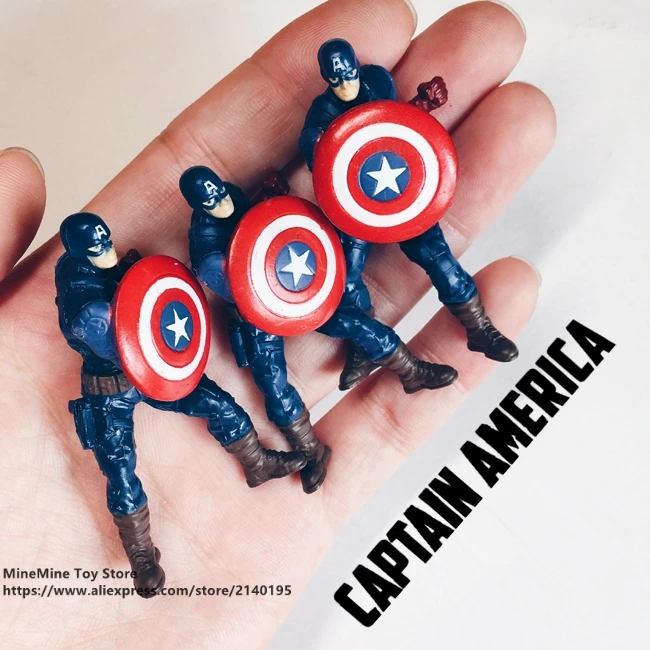 DISNEY Marvel Мстители 3 Капитан Америка 5 см фигурка осанки коллекция украшений аниме