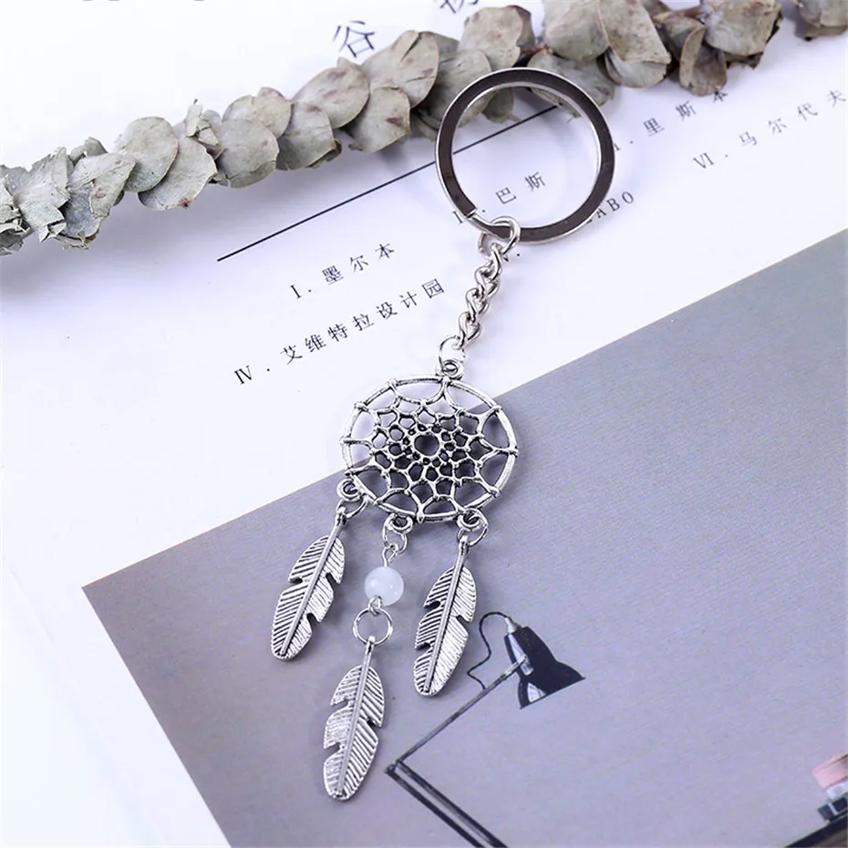 Relodi ручной работы Ловец снов брелок цинковый сплав с перо кулон для стене висит