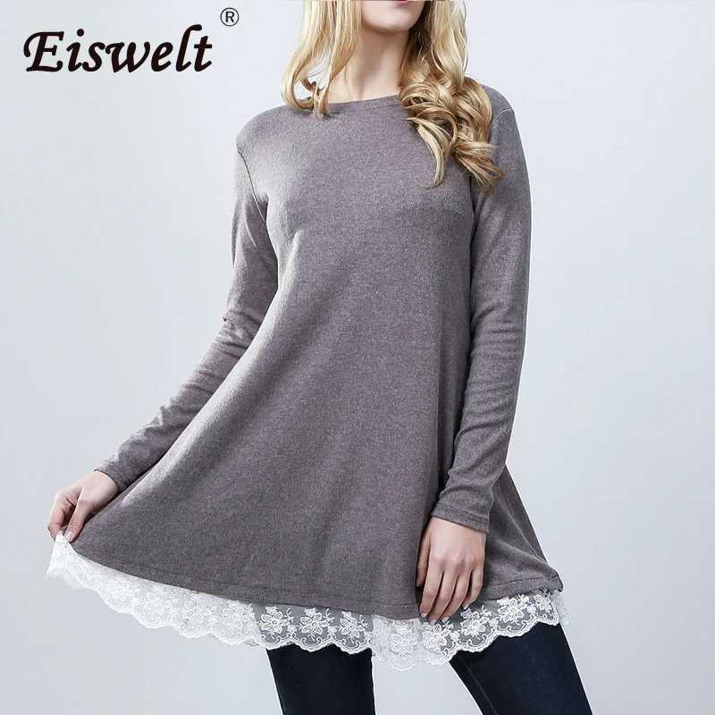 Eiswelt/женские платья повседневные подходят дамы элегантное кружевное одноцветное