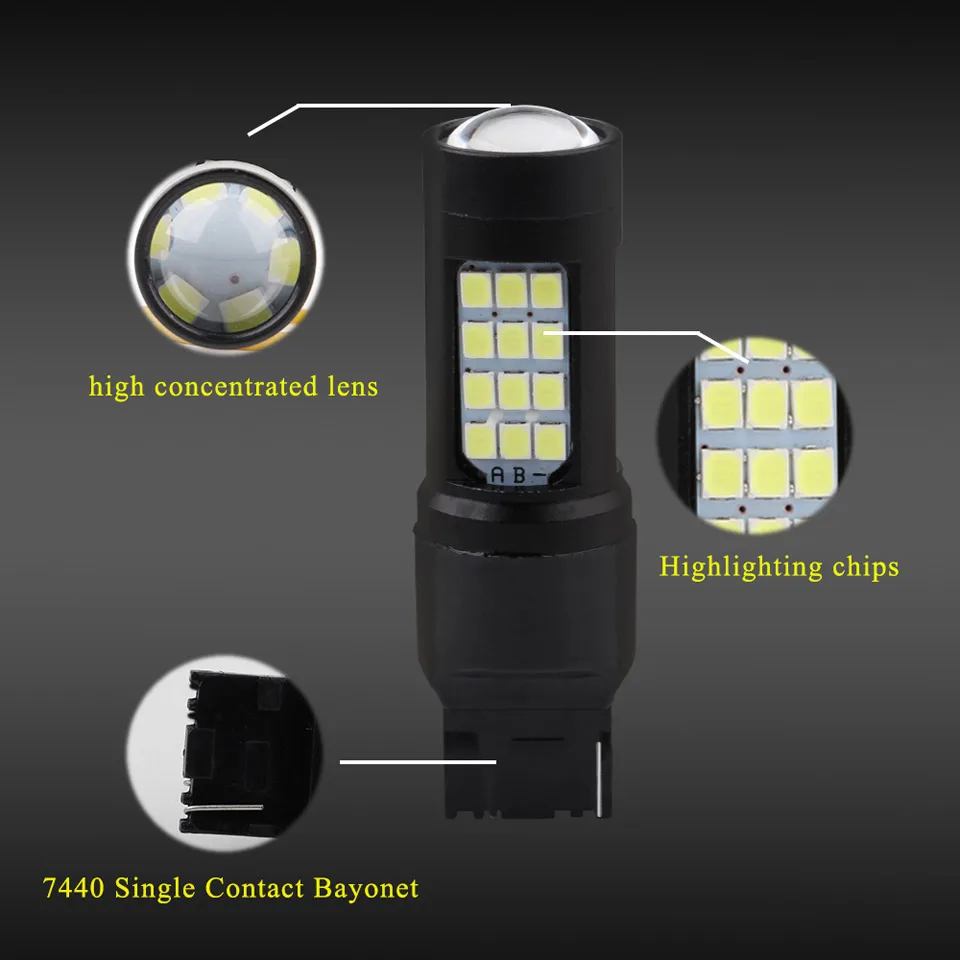 1 шт. DC12V 24V Универсальный 7443 2835 42SMD светодиодный сигнал поворота дневные ходовые