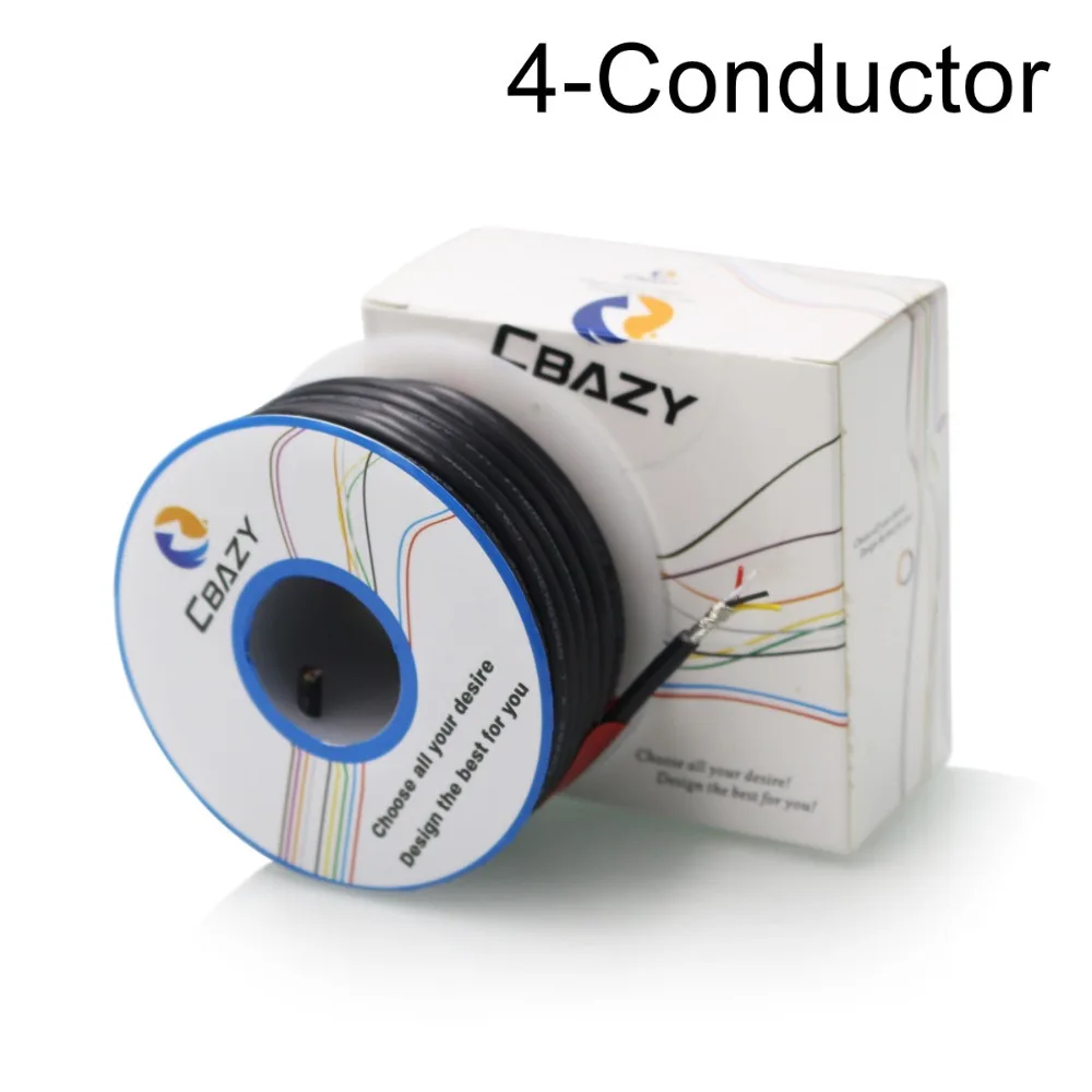 

4C-Black-6M-UL 2547 24 AWG Multi-core control cable copper wire shielded audio cable headphone cable signal line