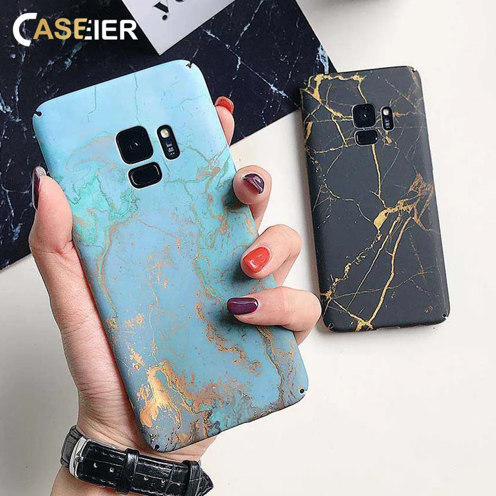 Caseier Мрамор чехол для телефона samsung Galaxy S10 E S9 Plus Жесткий PC Чехлы Note 8 9 S7 Edge S8
