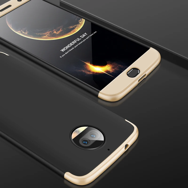 Black Gold Чехол GKK 360 градусов для Moto G7 power G6 G5s Plus Letv Le 2 1S Full Le 2, чехол с полным покрытием - Цвет: Black Gold