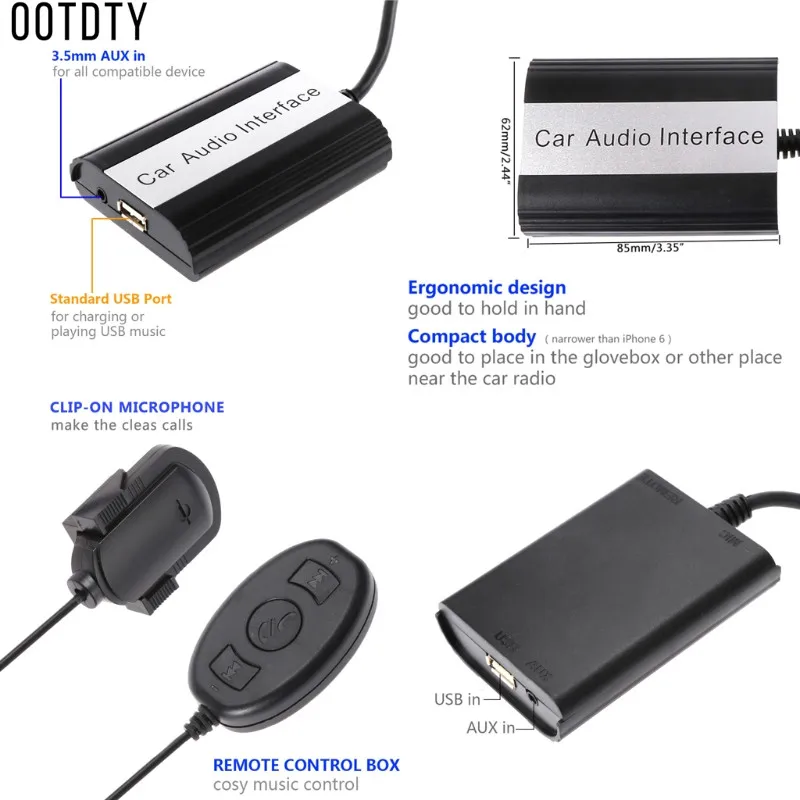 OOTDTY 1 комплект новинка автомобильный громкой связи Bluetooth MP3 беспроводной