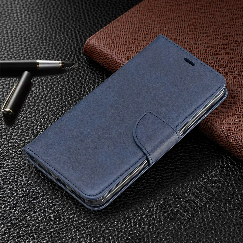 Синий Винтажный чехол из искусственной кожи для Xiaomi Redmi 7 Note 7 6 Pro 5 Plus 6a A2 lite, бумажник, откидная подставка, отделения для карт, магнитная застежка - Цвет: Синий