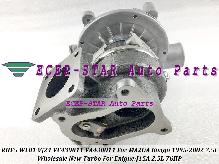 Турбокомпрессор RHF5 WL01 VJ24 VC430011 VA430011 VB430011 Для MAZDA Bongo 1995 2002 J15A 2.5L 76HP|turbocharger ct26|turbocharger