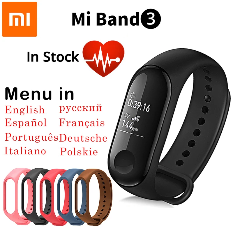 Xiaomi Mi-браслет 3 OLED Смарт-Браслет фитнес-трекер спортивный браслет сердечный ритм Inteligente SmartBand для Android IOS