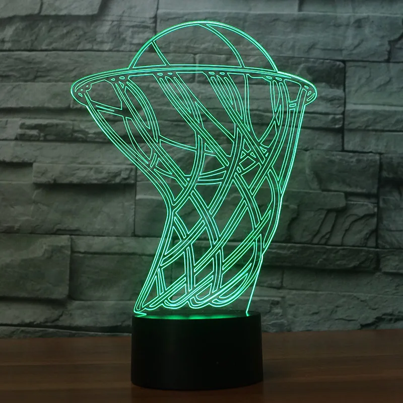 3D Креативный дизайн для баскетбола цветные ночные светильники 7 цветов домашнего