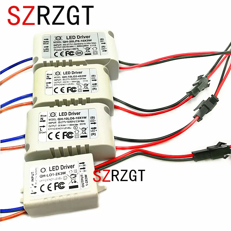 Светодиодный трансформатор 85 265 в перем. Тока 1 3x3w 2 4x3w 6 10x3w 10 18x3w 18 30x3w 600mA