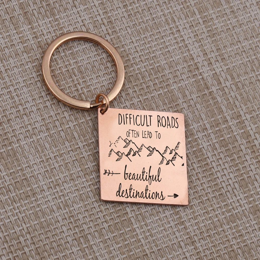Брелок для ключей с дорогами и красивым местом назначения мотивирующая